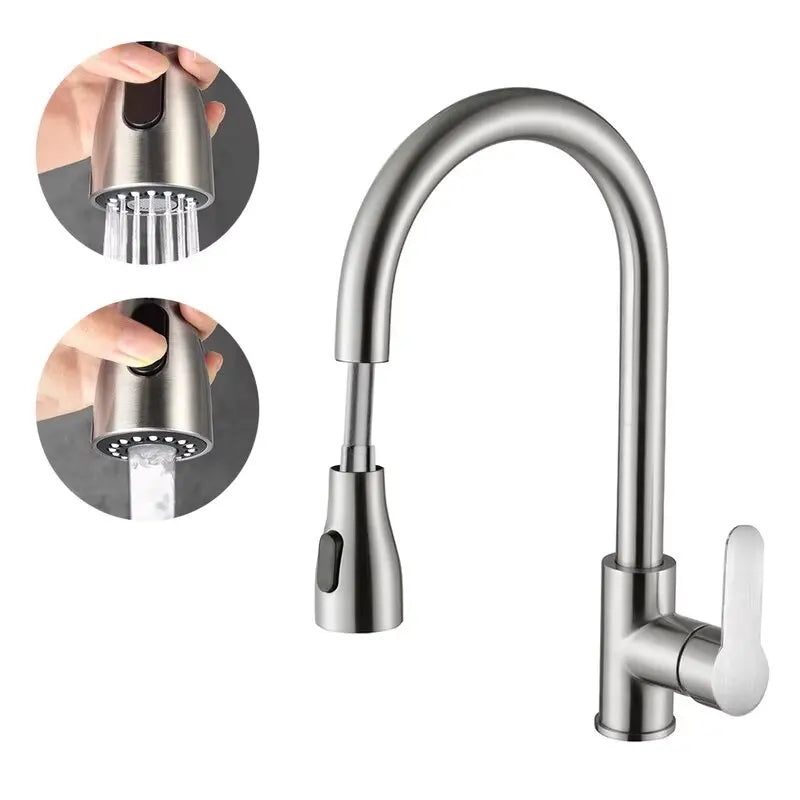 2025New Modern Stainless Steel 360° Rotating Telescopic Faucet Stainles Steel Is More Durable Kitchen Sink Bathroom Basin Faucet