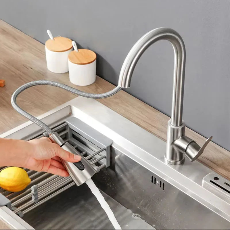 2025New Modern Stainless Steel 360° Rotating Telescopic Faucet Stainles Steel Is More Durable Kitchen Sink Bathroom Basin Faucet